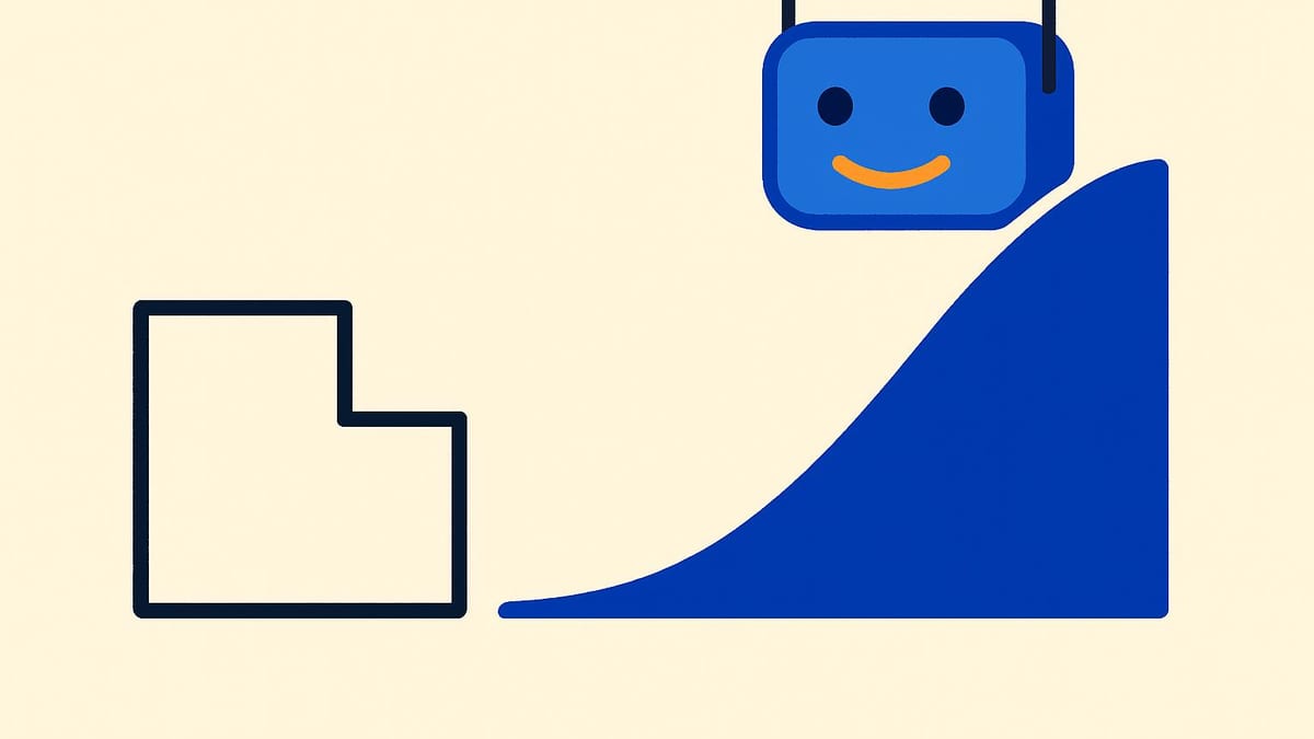 a staircase with one single step, next to a gentle ramp that keeps climbing past the top of the step